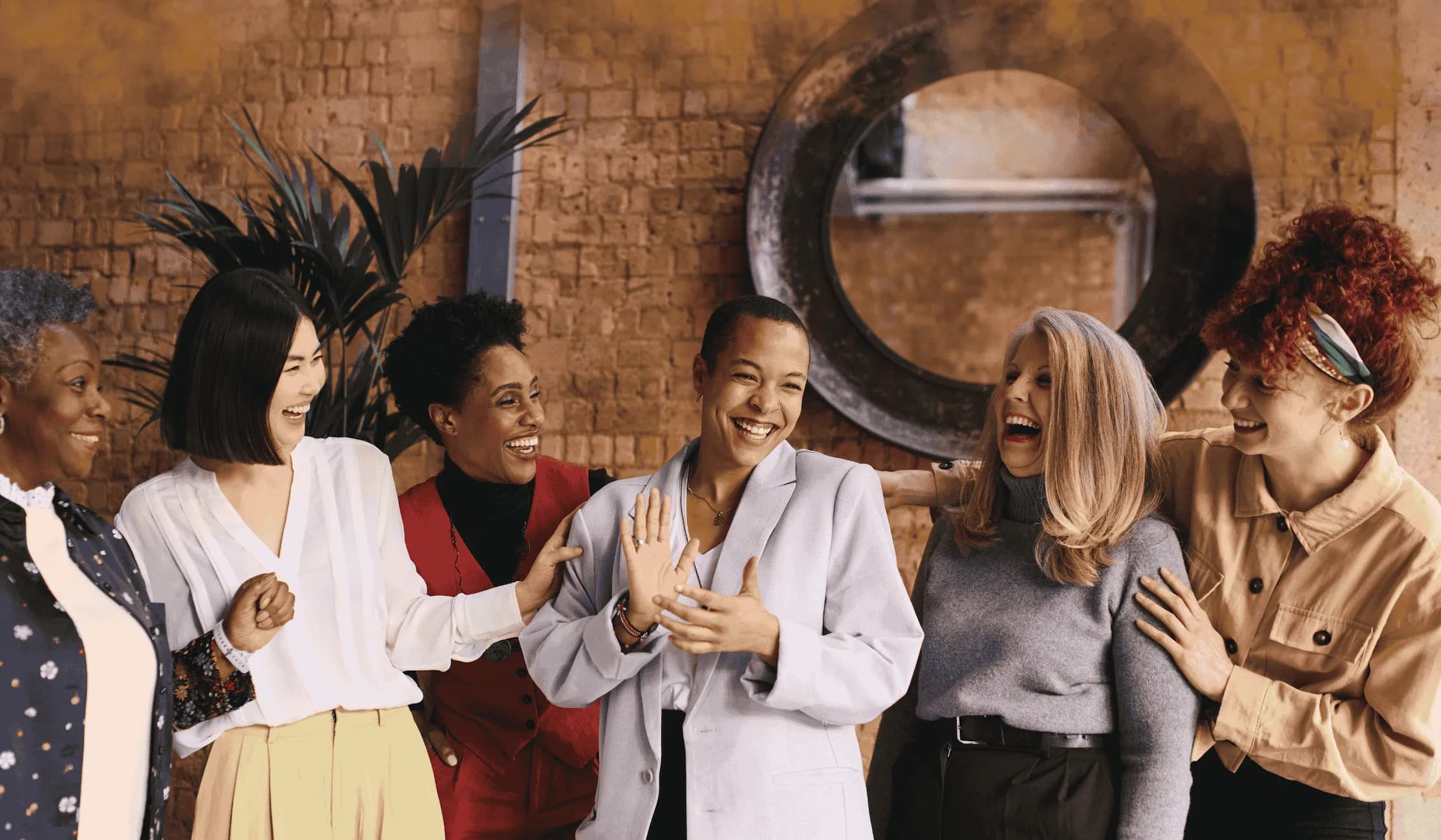 Women in warm community gathering
